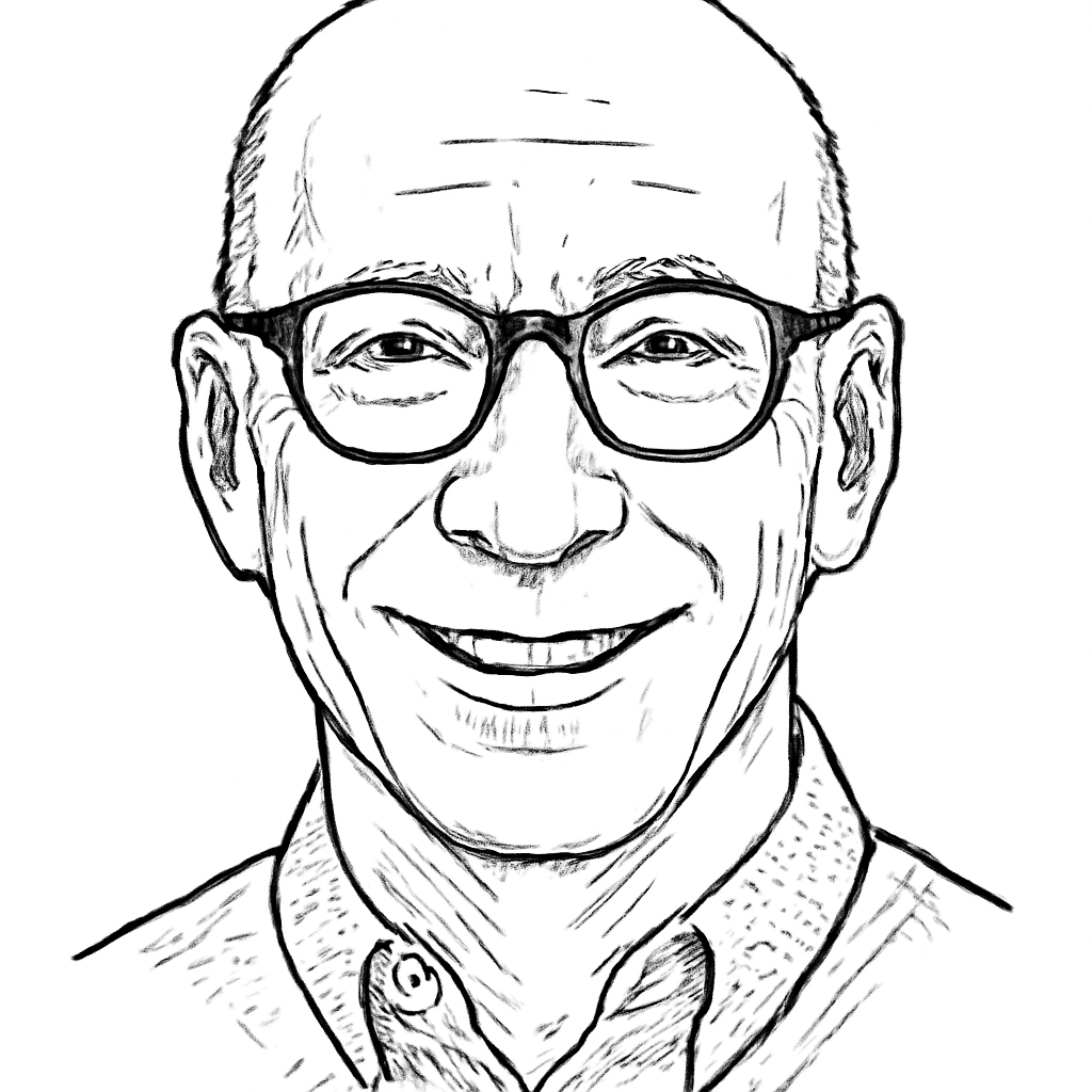 Drawn portrait of David Hyman