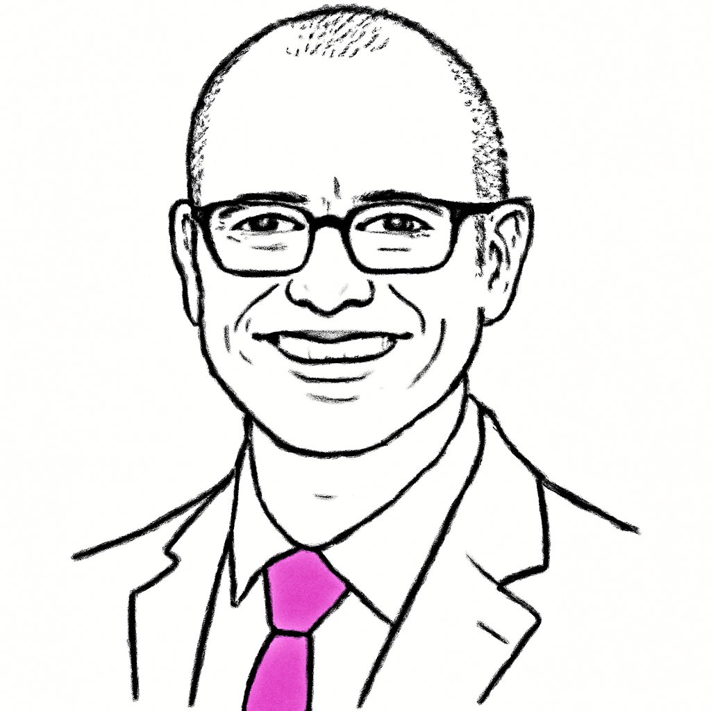 Drawn portrait of Dan Shapero