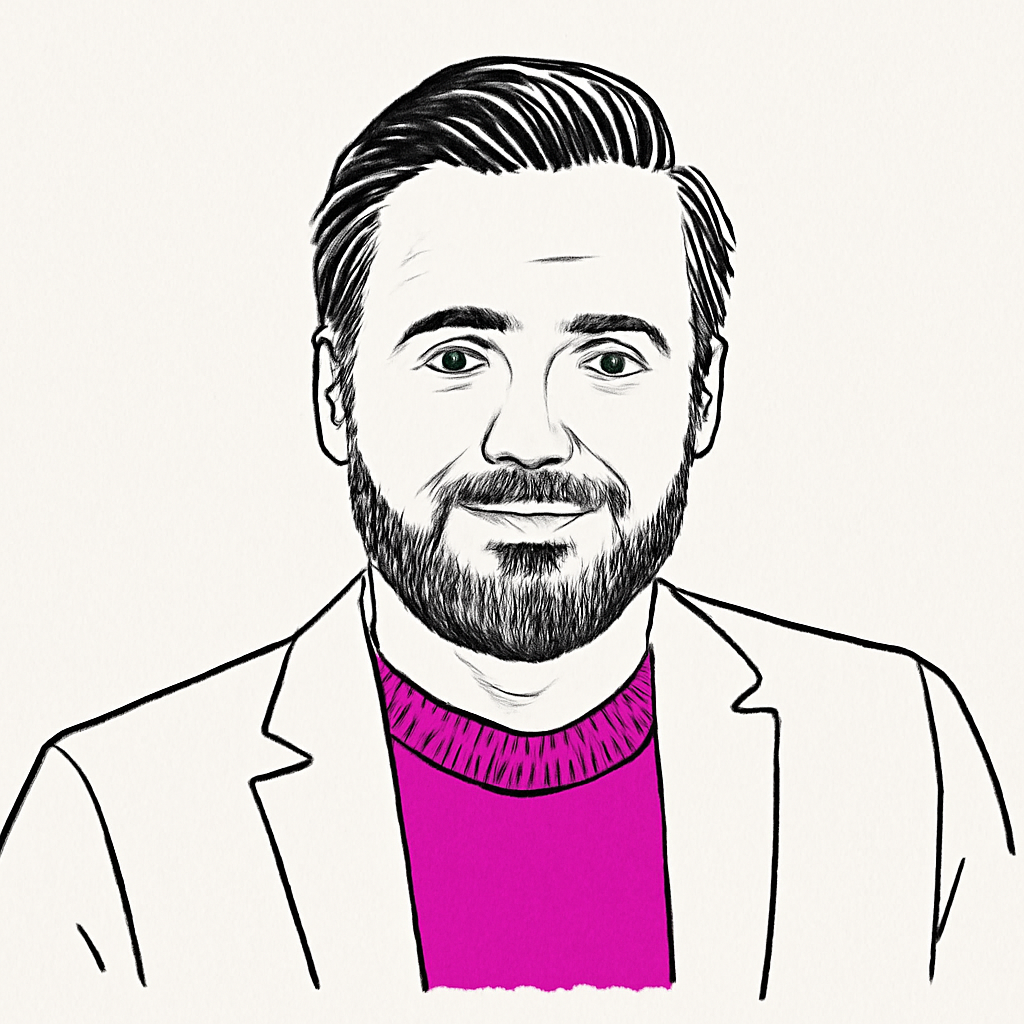 Drawn portrait of Rodrigo Brancatelli