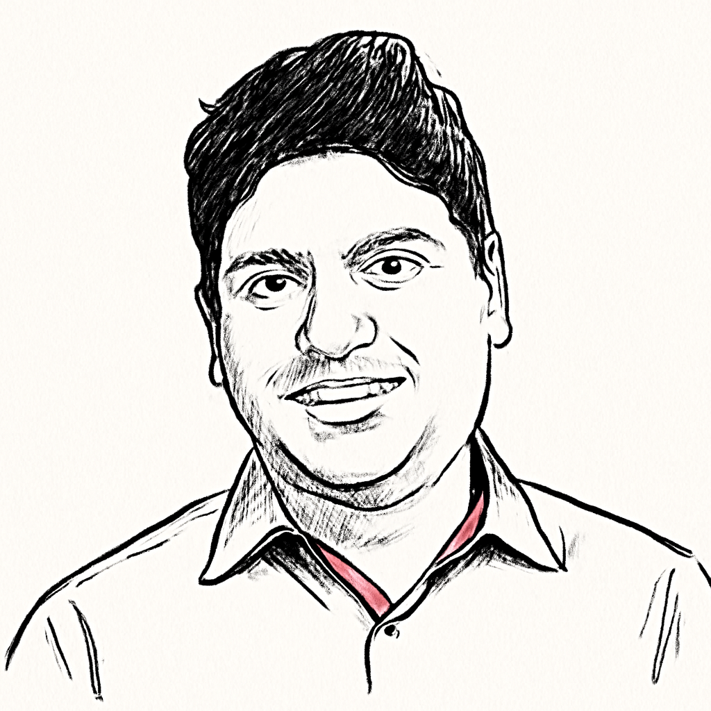 Drawn portrait of Deepak Agarwal