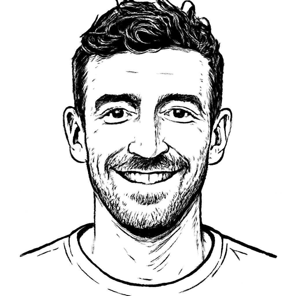 Drawn portrait of Harrison Chase