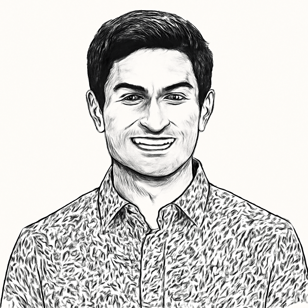Drawn portrait of Ankush Gola