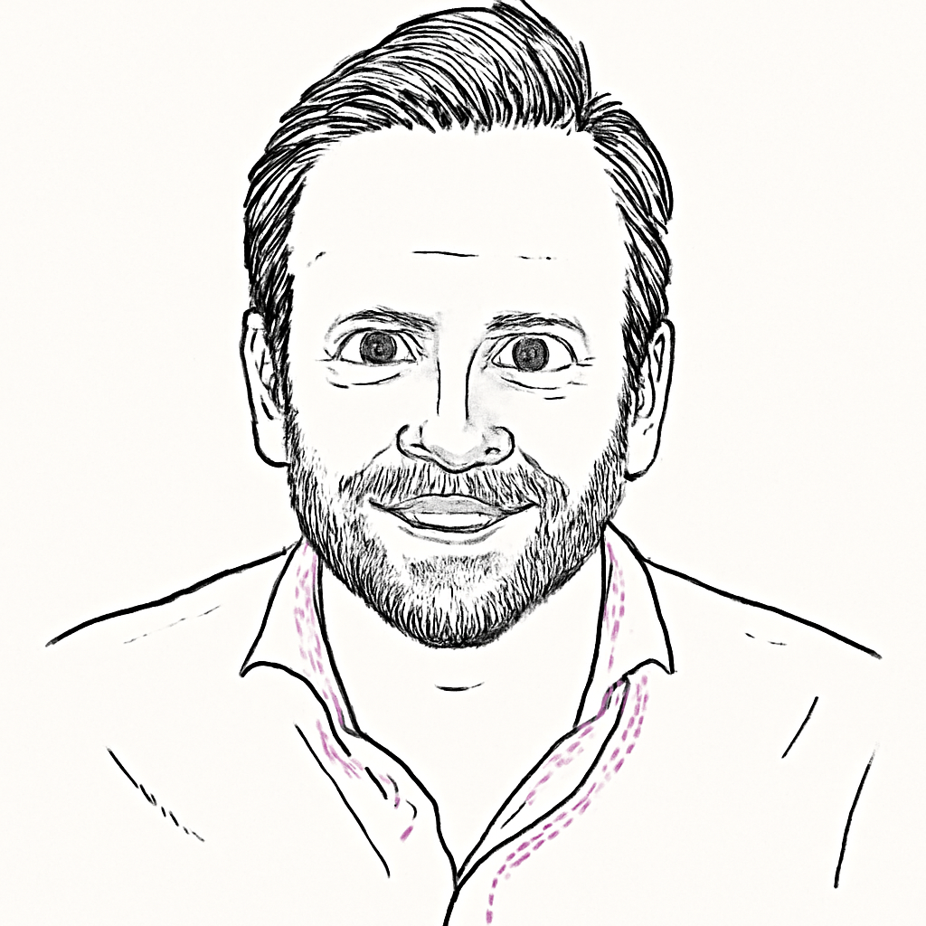 Drawn portrait of Niek van Veen