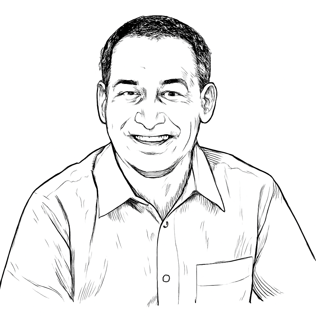 Drawn portrait of Mark Siegel