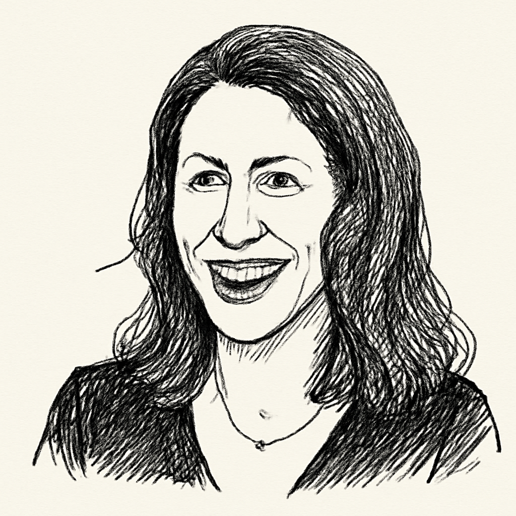 Drawn portrait of Naomi Pilosof Ionita