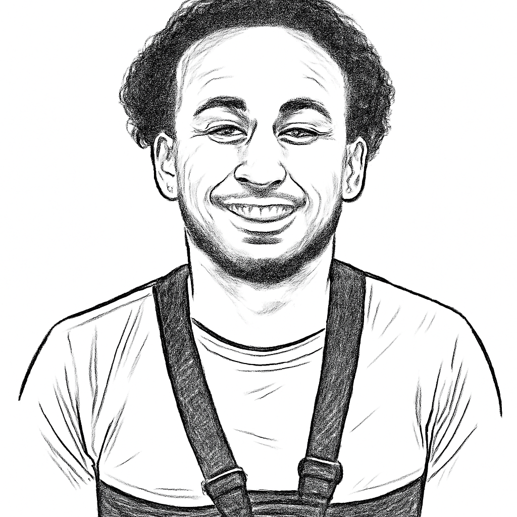 Drawn portrait of Ali Abdalla