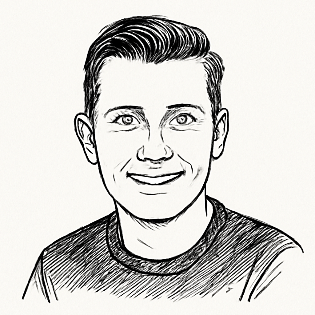 Drawn portrait of George Cameron