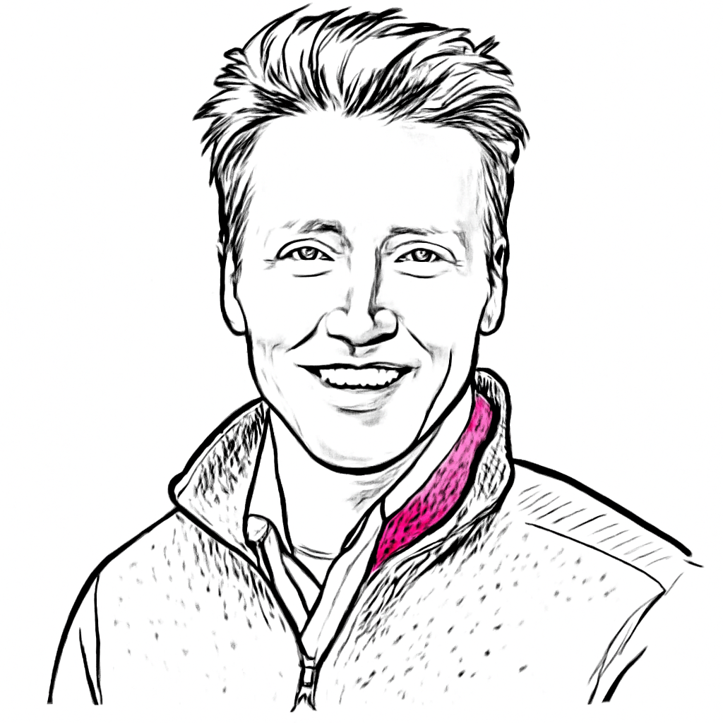 Drawn portrait of Ben Bayliss