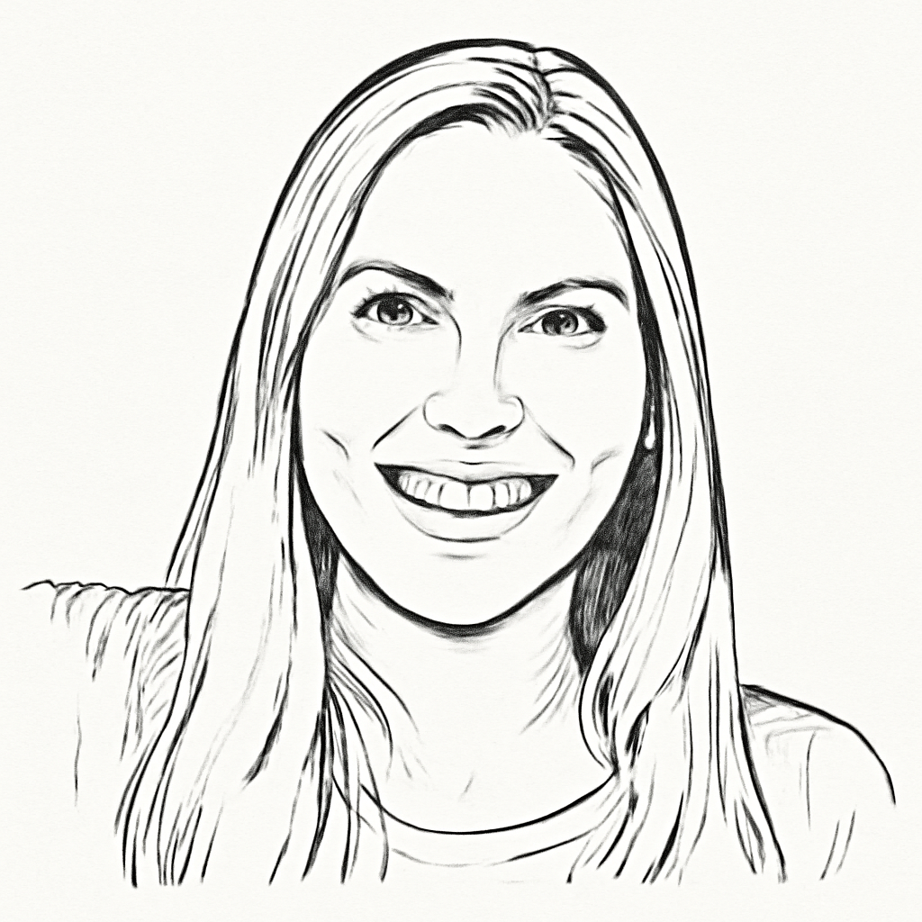 Drawn portrait of Jessica Barry