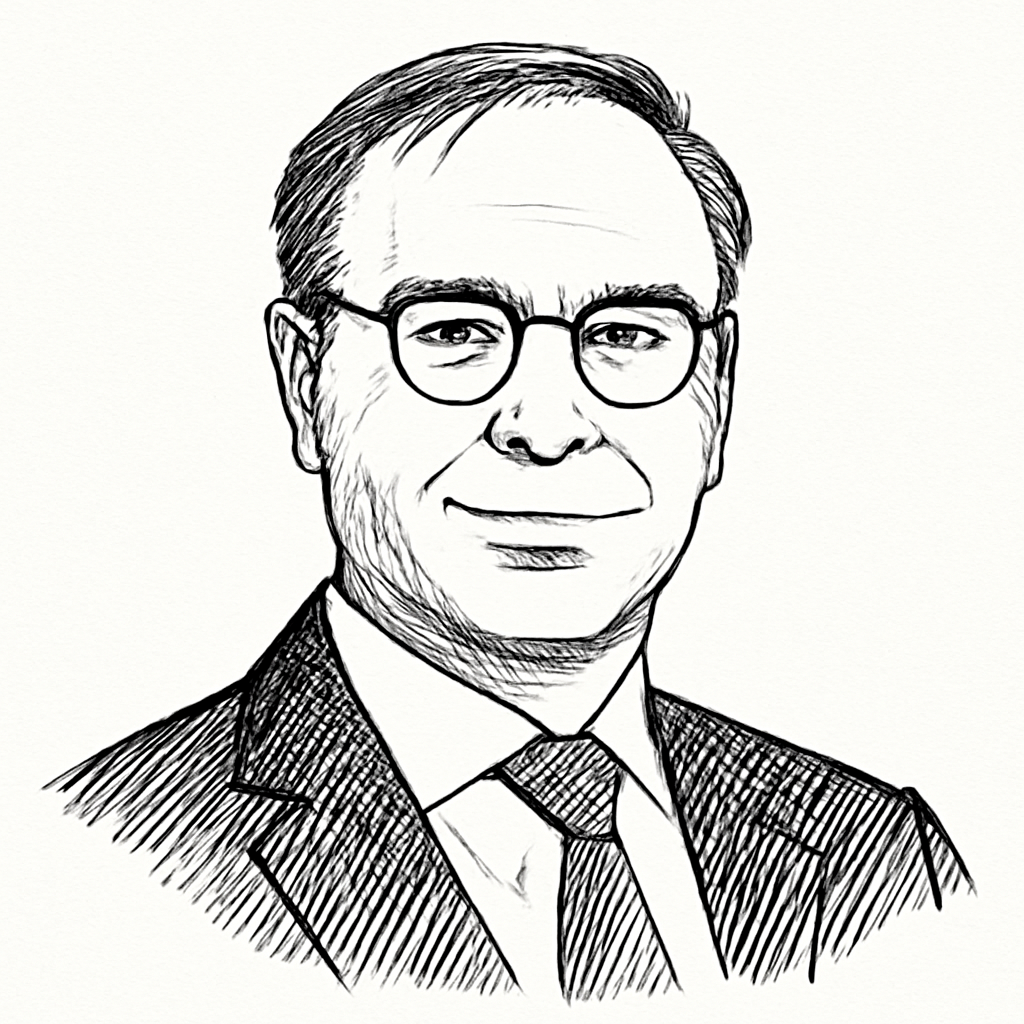 Drawn portrait of Christophe Bavière