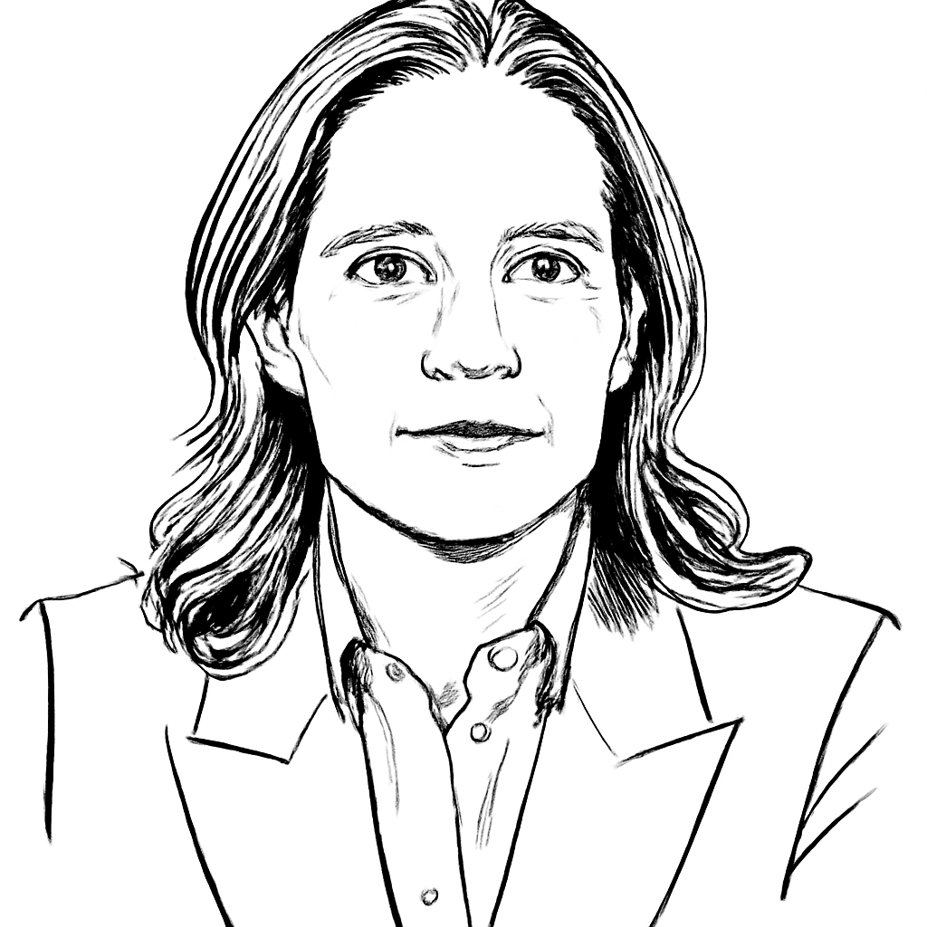 Drawn portrait of Coralie Savin