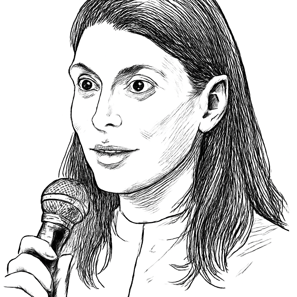 Drawn portrait of Hala Fadel