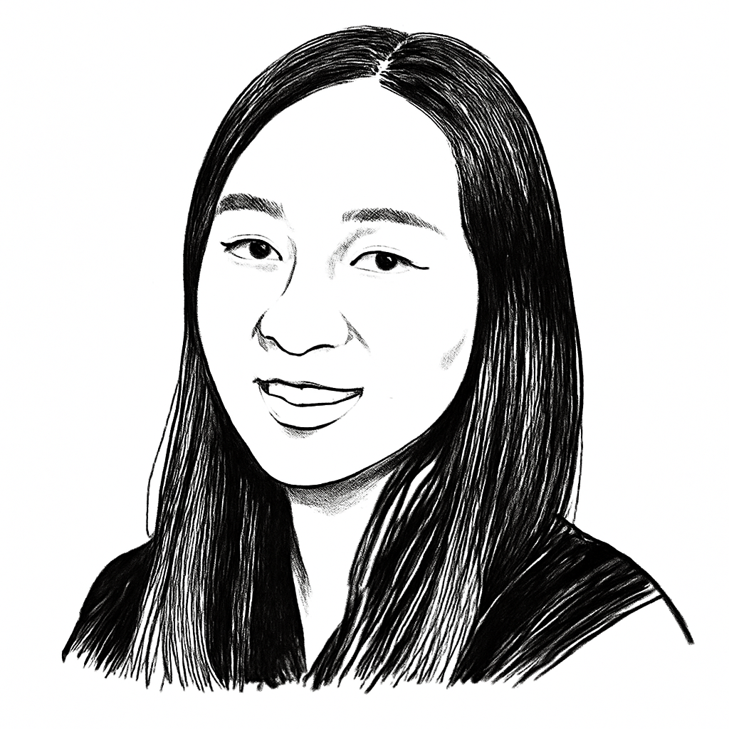 Drawn portrait of Julia C.