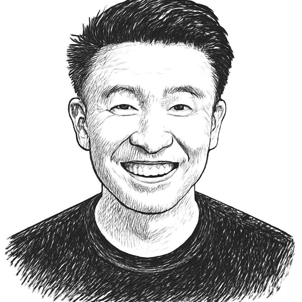 Drawn portrait of Denny Hua