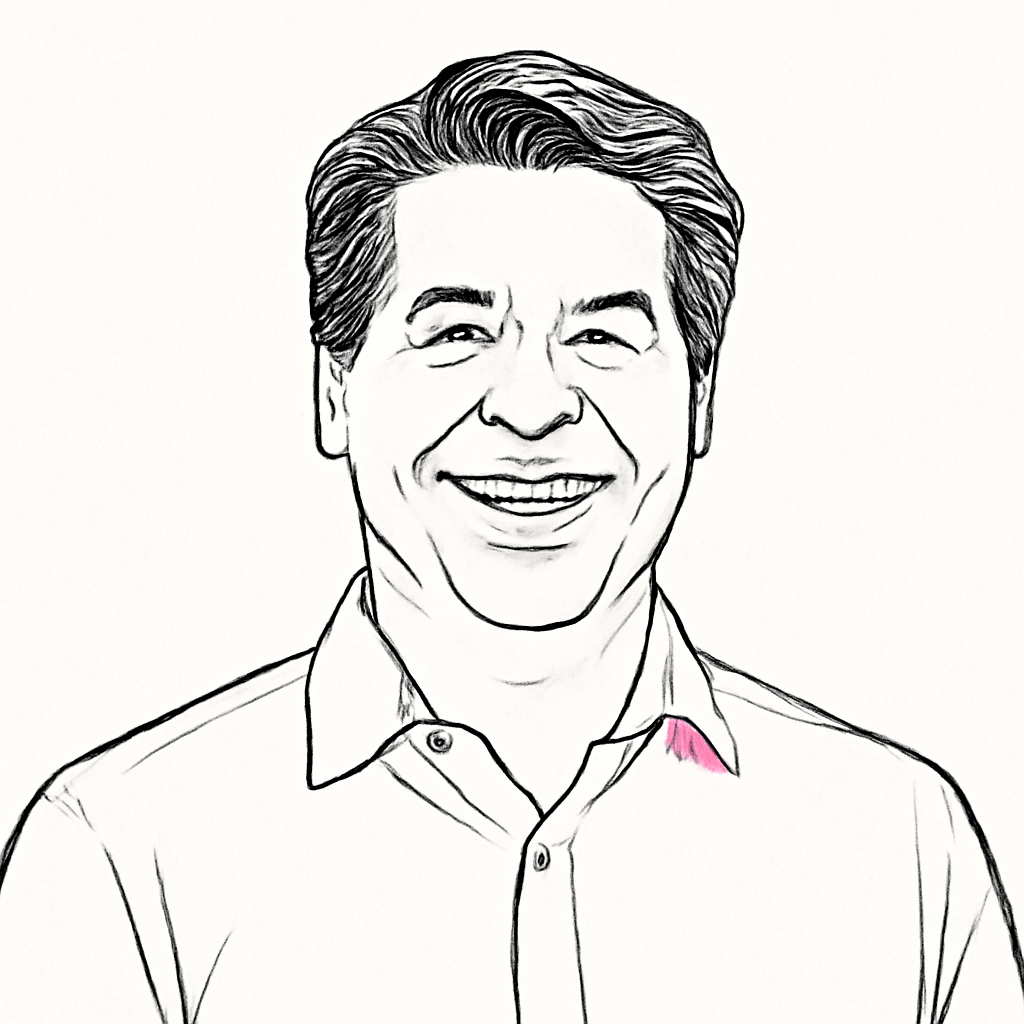 Drawn portrait of Mike Kelly
