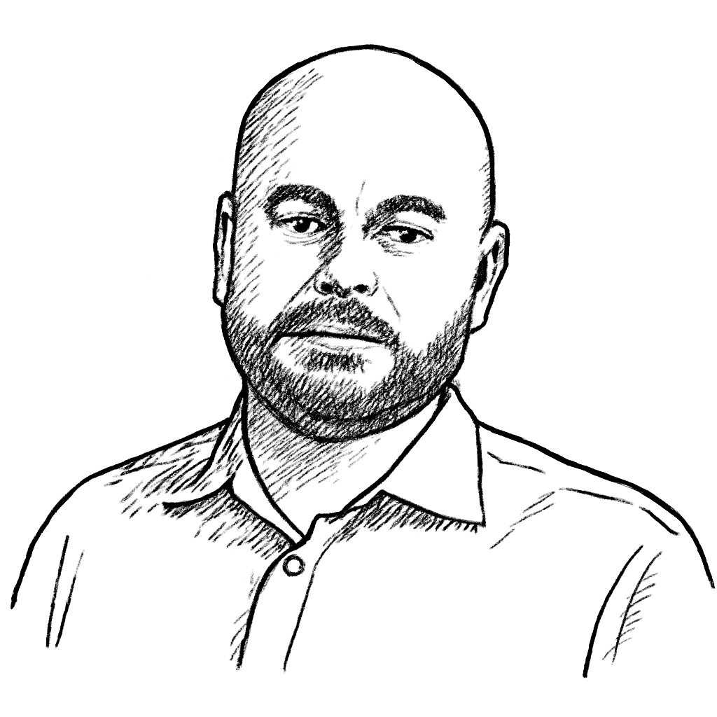 Drawn portrait of Carlos Gonzalez-Cadenas