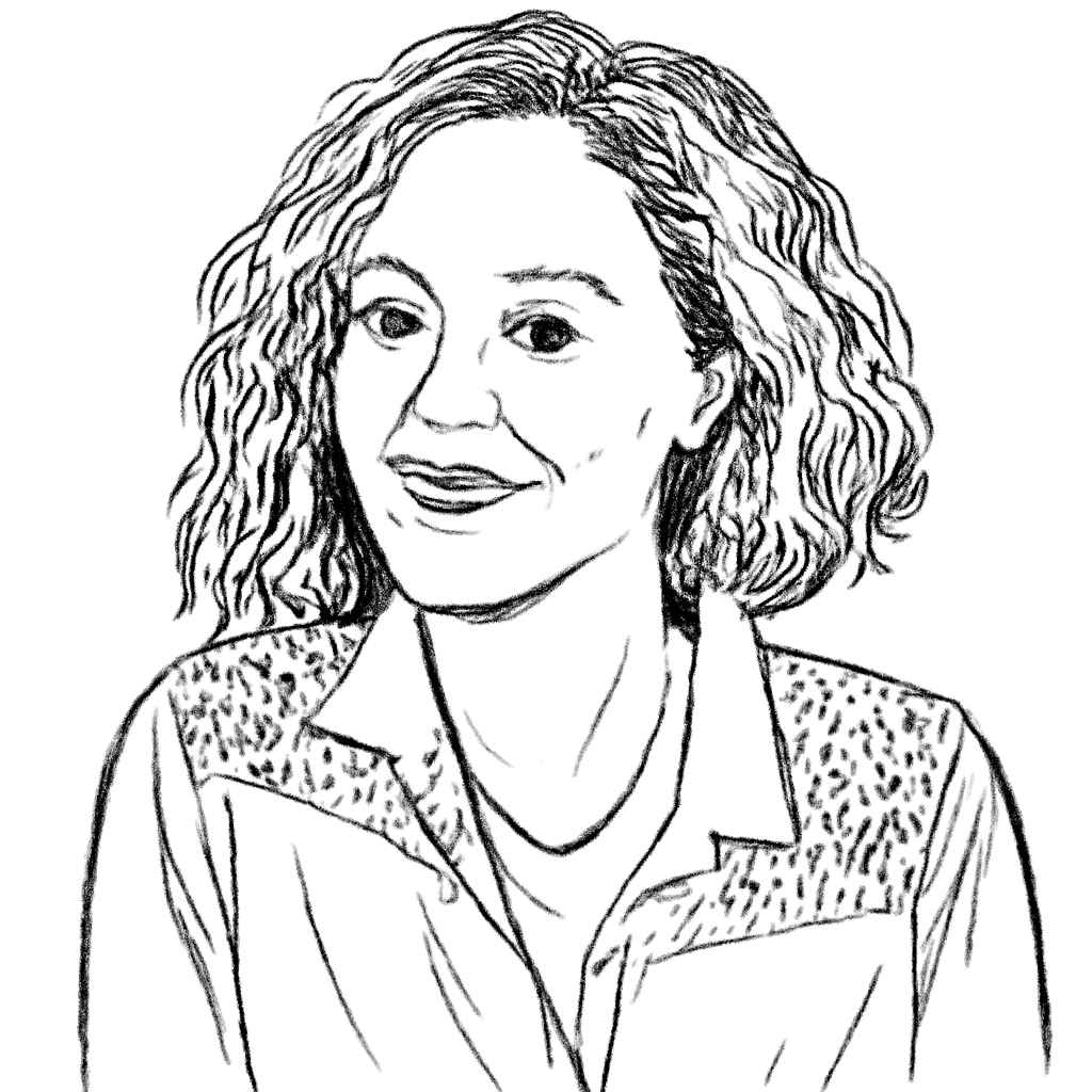 Drawn portrait of Julia Andre