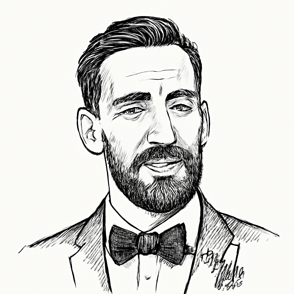 Drawn portrait of Martin Mignot