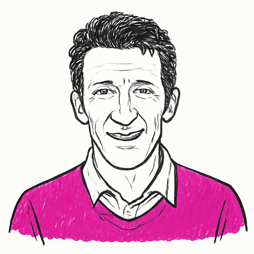 Drawn portrait of Mike Volpi