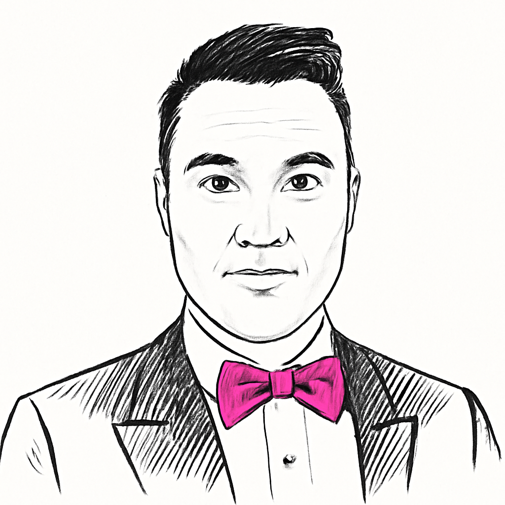 Drawn portrait of Eric Bakan