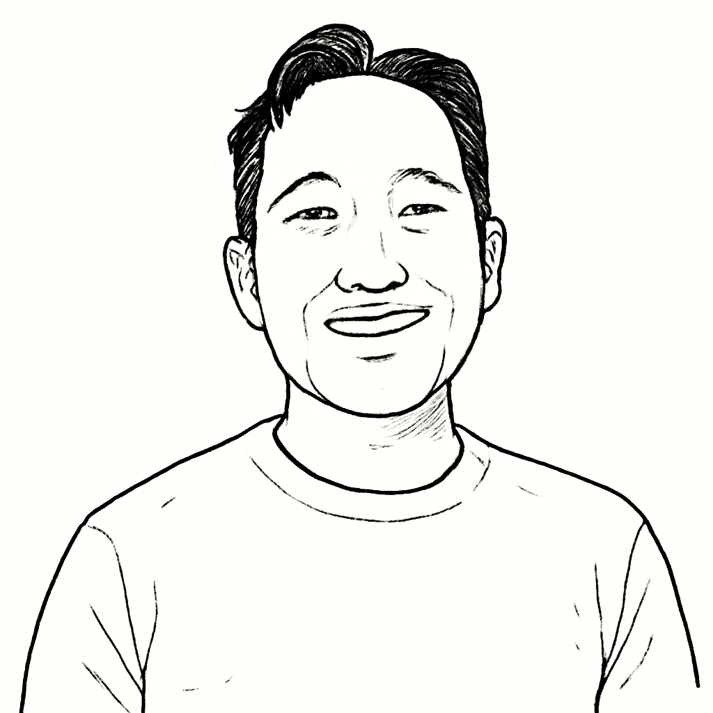 Drawn portrait of Ryan Choi