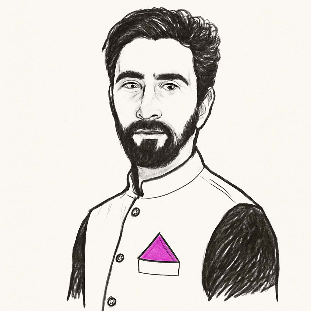 Drawn portrait of Uzair Afzal