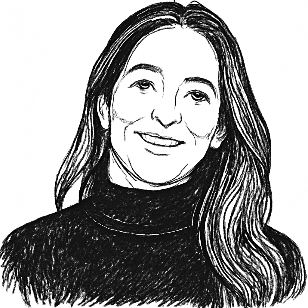 Drawn portrait of Renée Beck