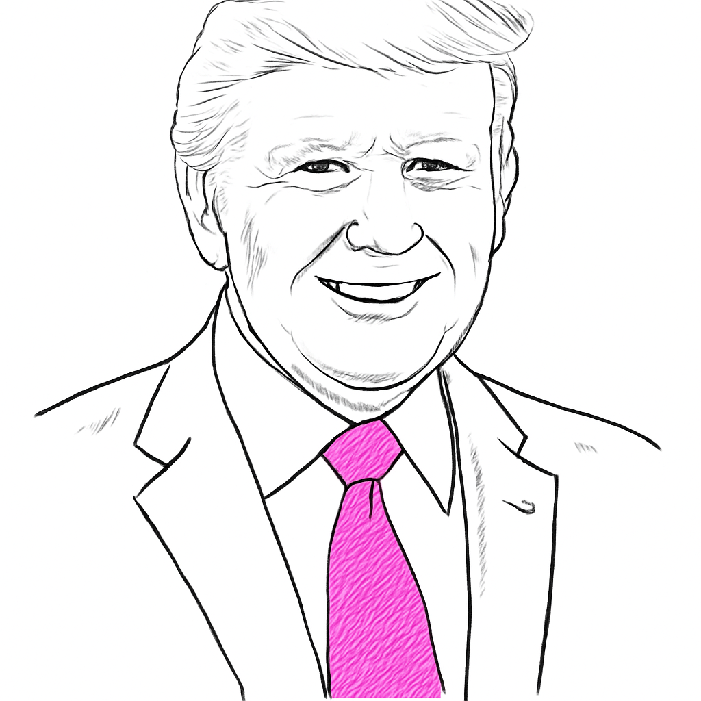 Drawn portrait of Trump