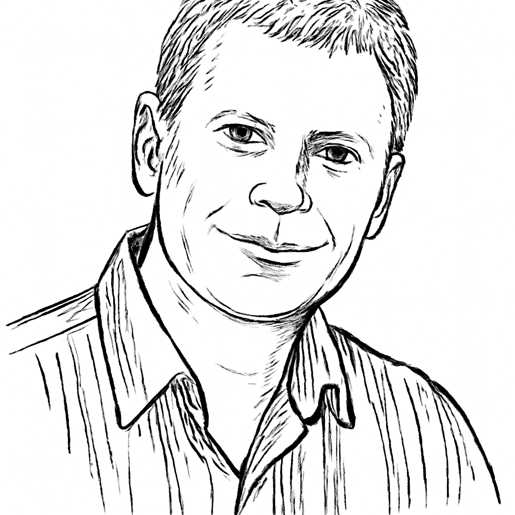 Drawn portrait of Maxim Fateev