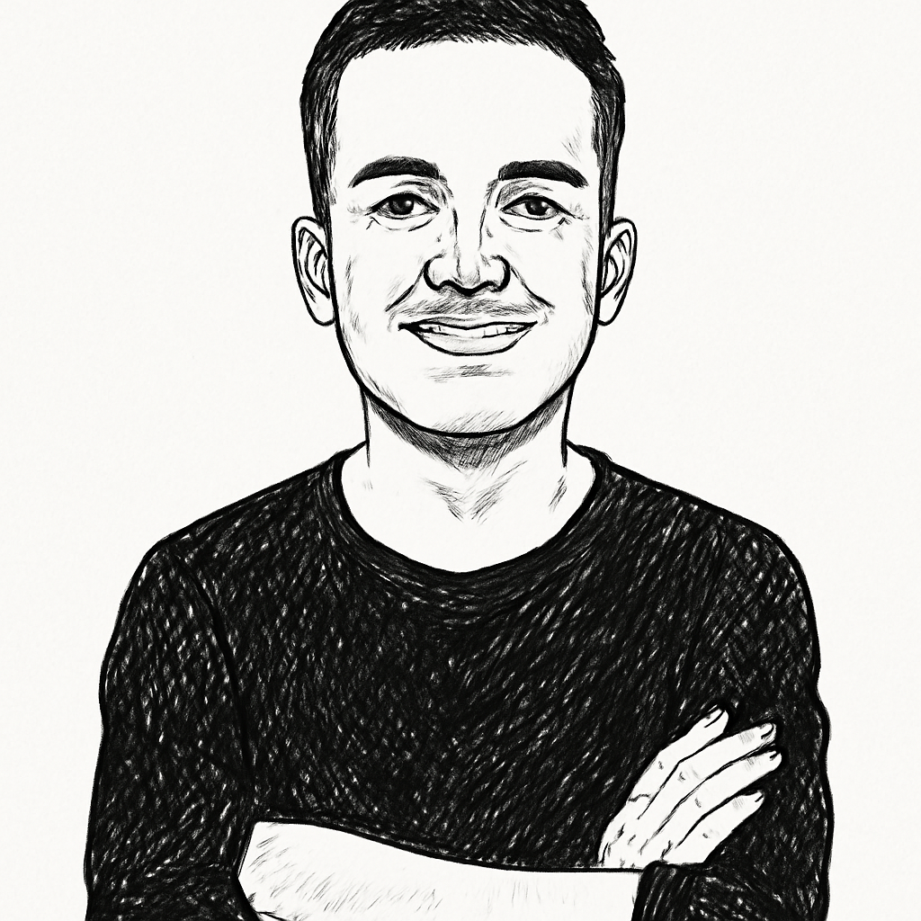 Drawn portrait of Sam Linville