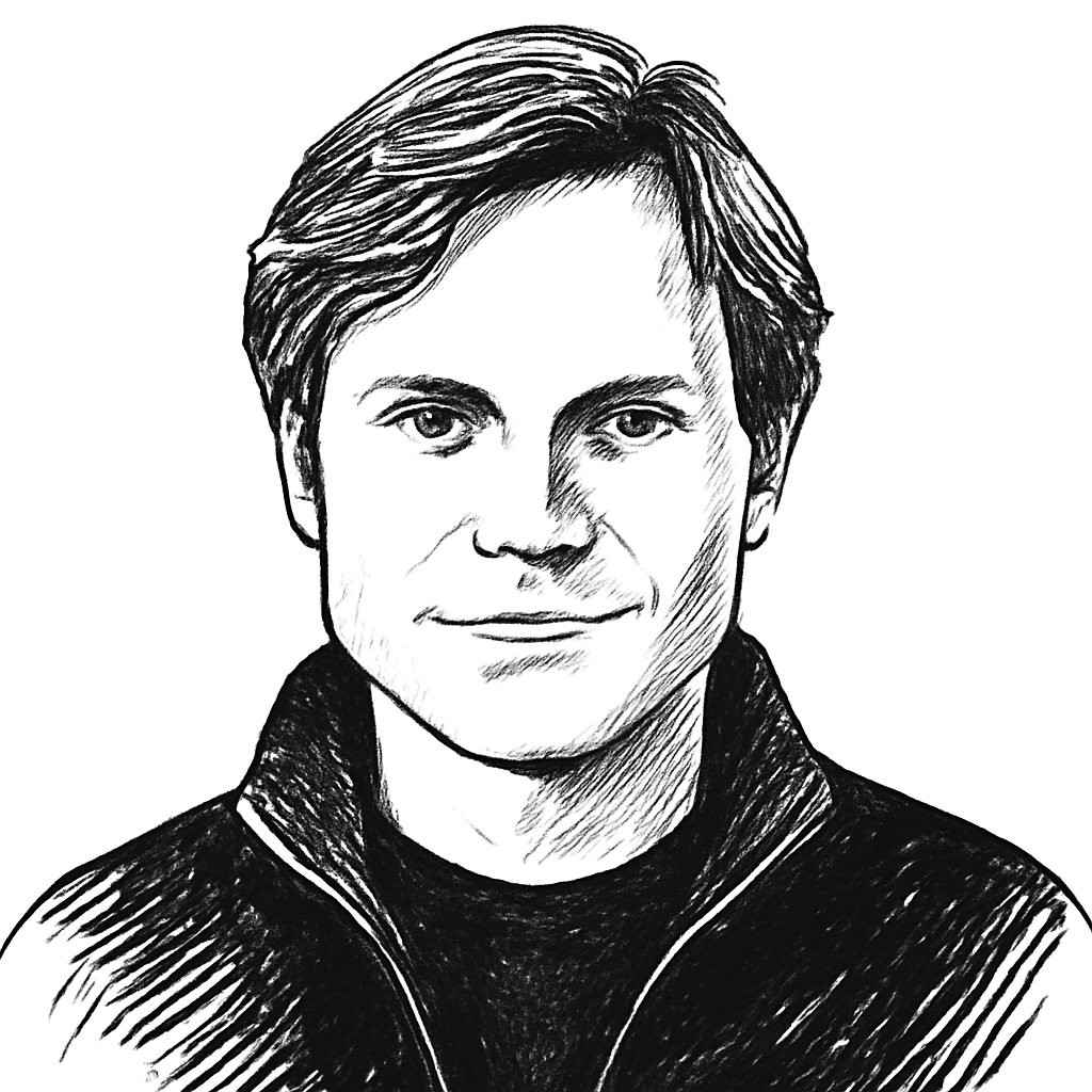 Drawn portrait of Andrew Mitchell