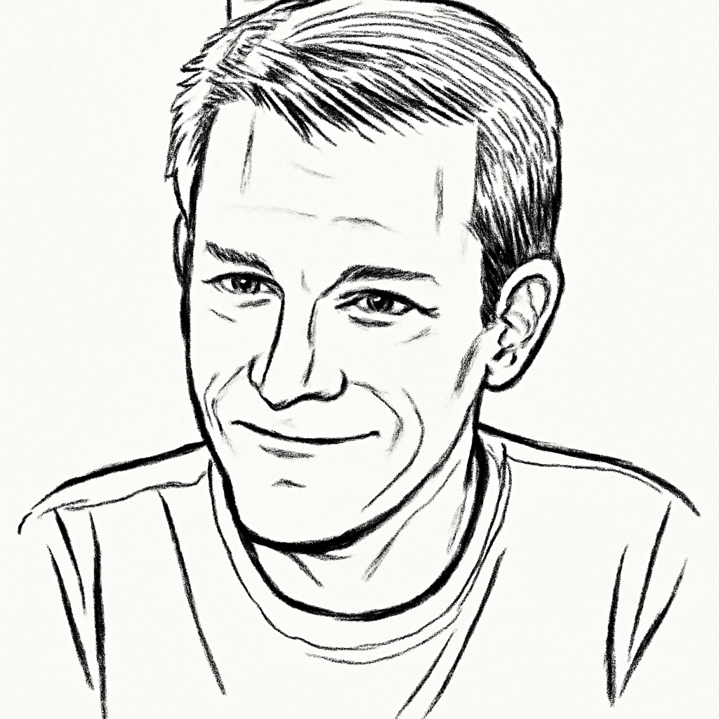 Drawn portrait of Brad Fitzpatrick