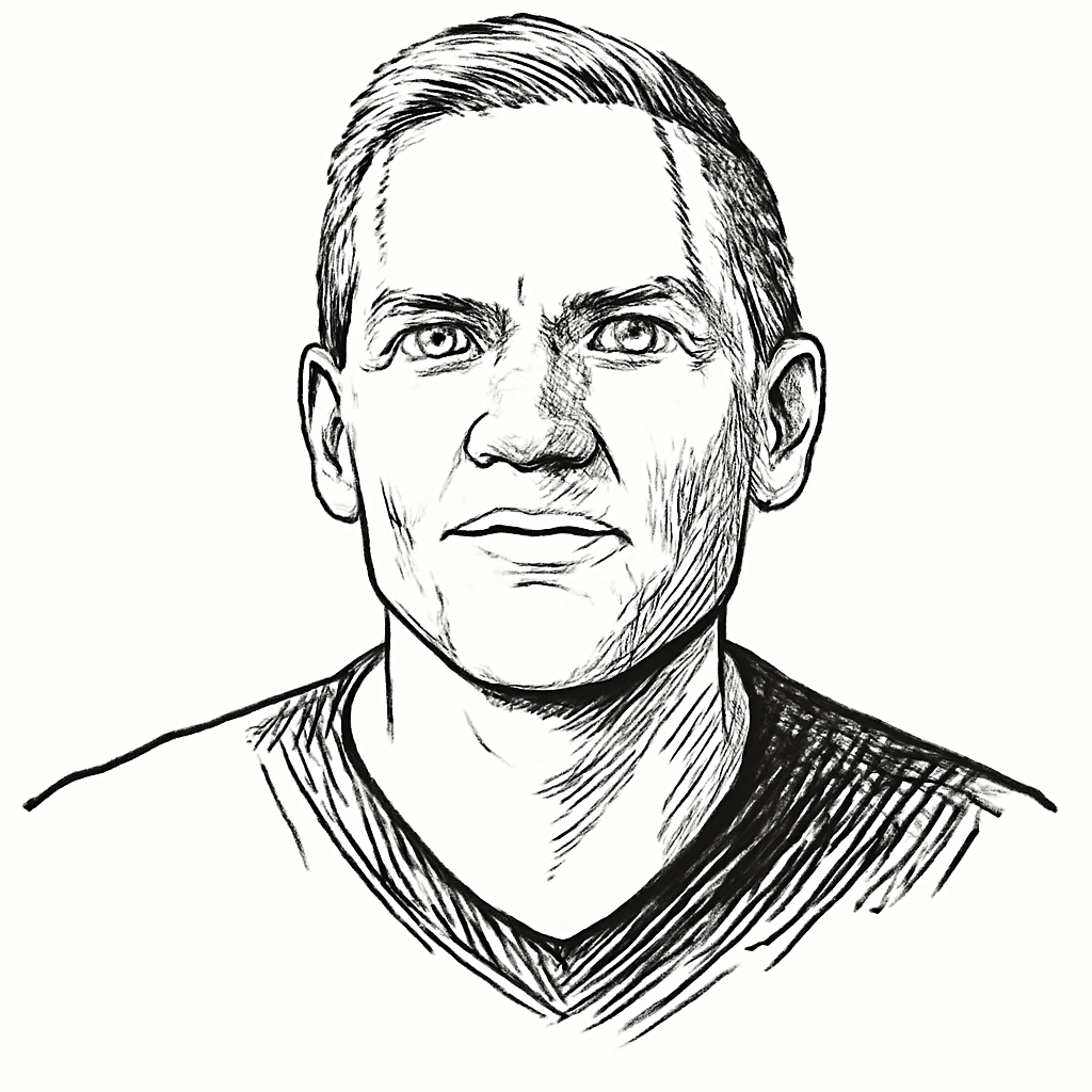 Drawn portrait of Kevin Kotecki