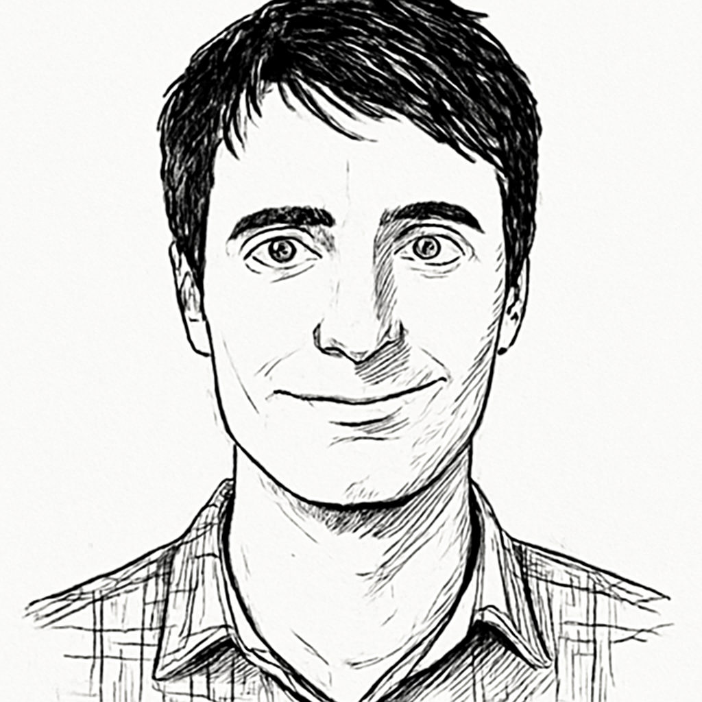 Drawn portrait of David Carney