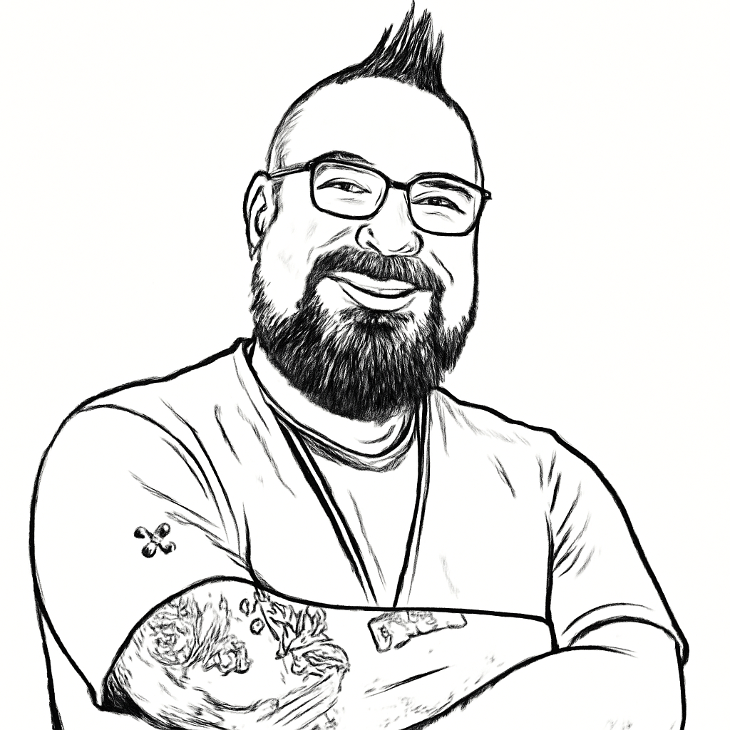 Drawn portrait of Will Moore