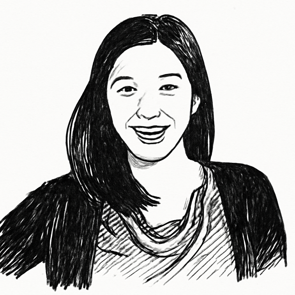Drawn portrait of Grace Lin