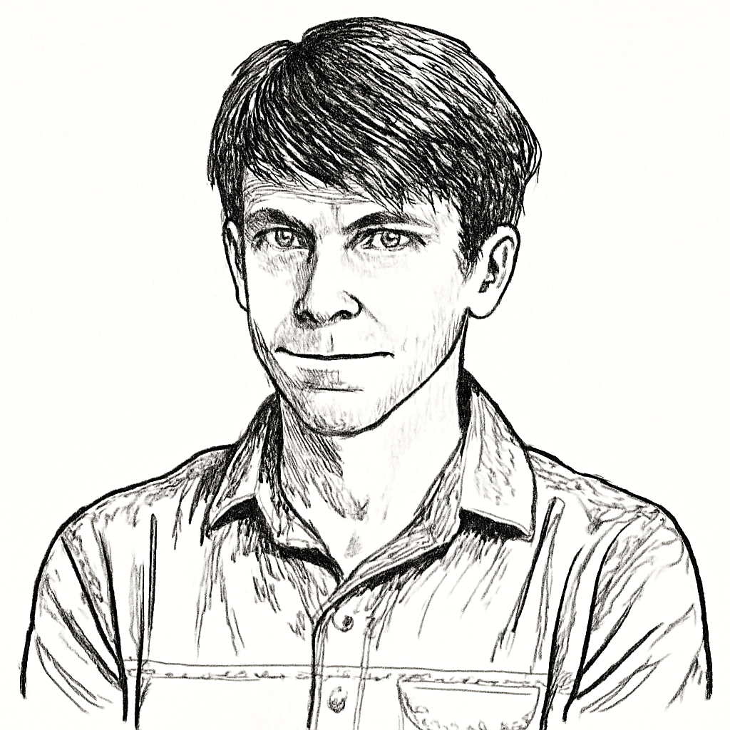 Drawn portrait of Carroll Wainwright