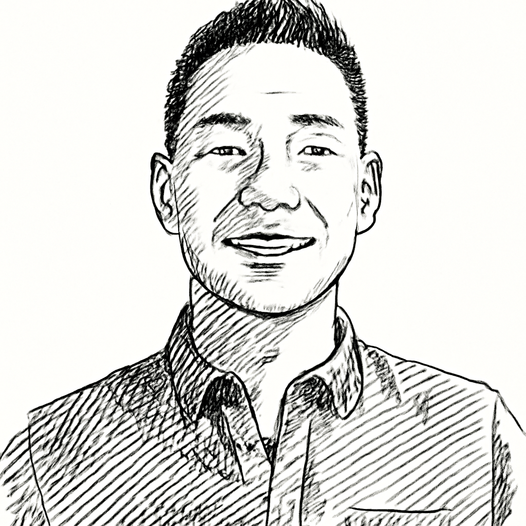 Drawn portrait of Jay Choi