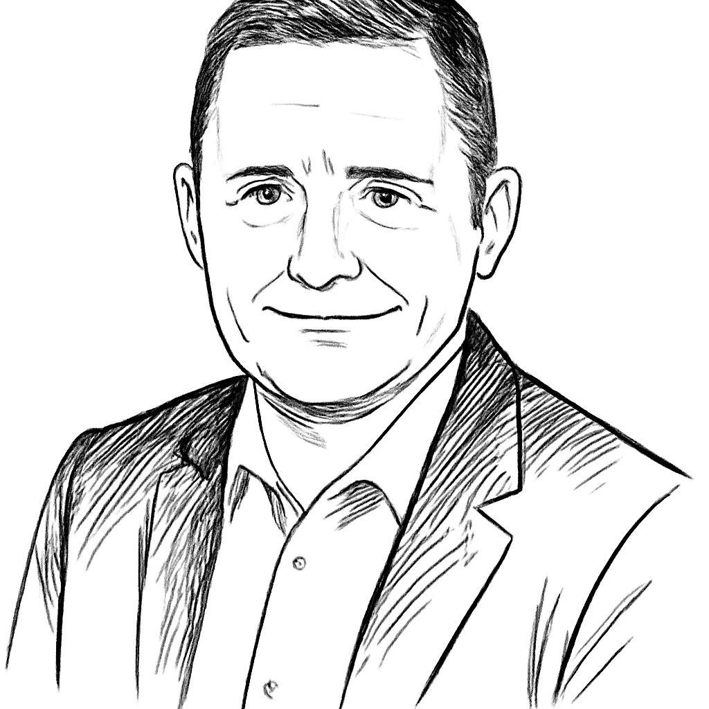 Drawn portrait of Benoit Aguila