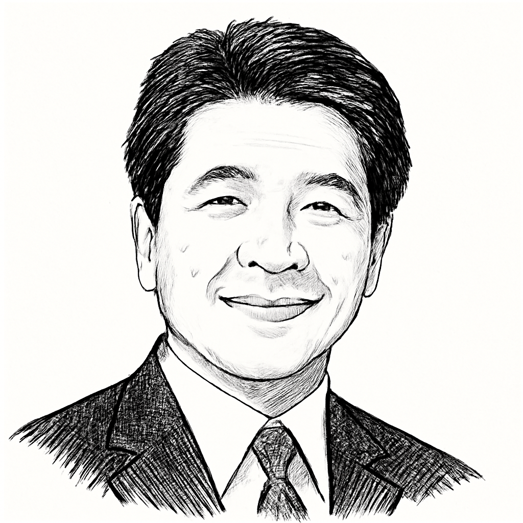 Drawn portrait of Yuji Kusunoki