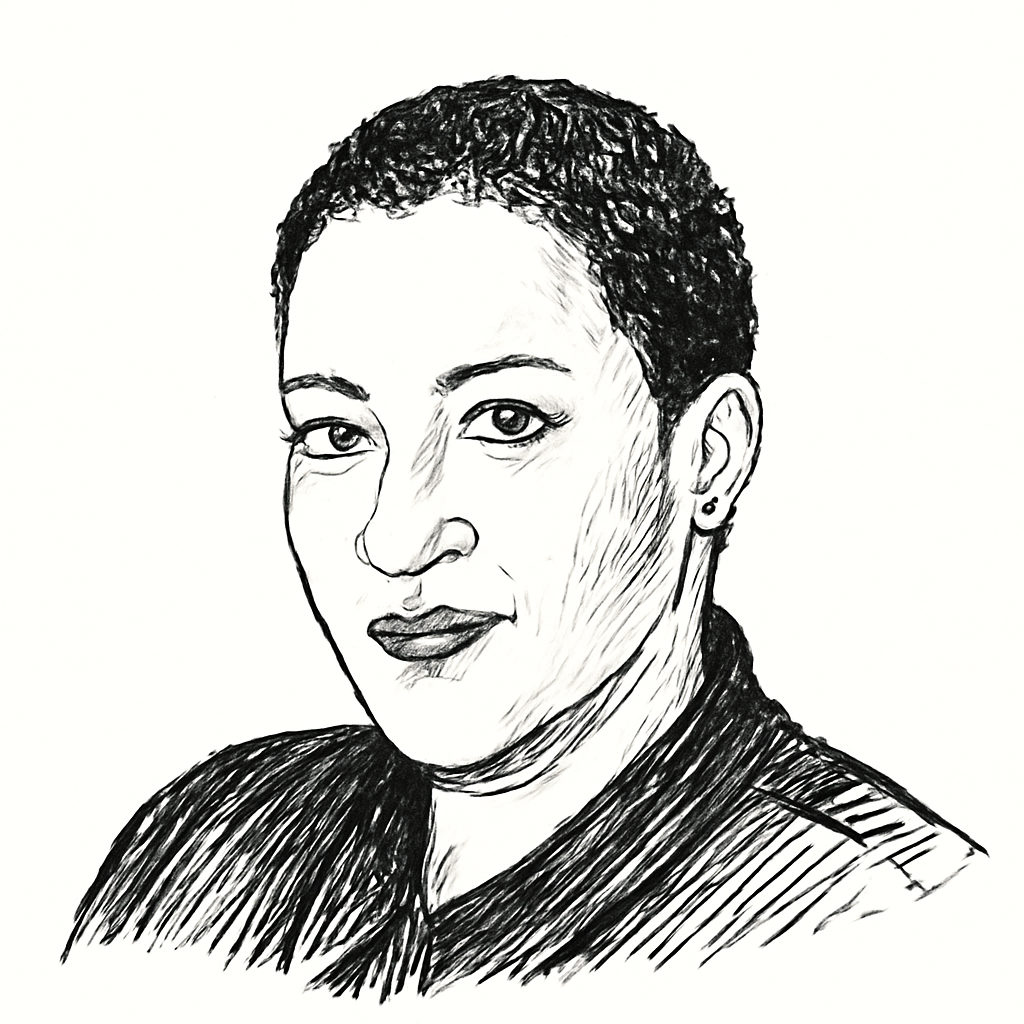 Drawn portrait of Tsedal Neeley