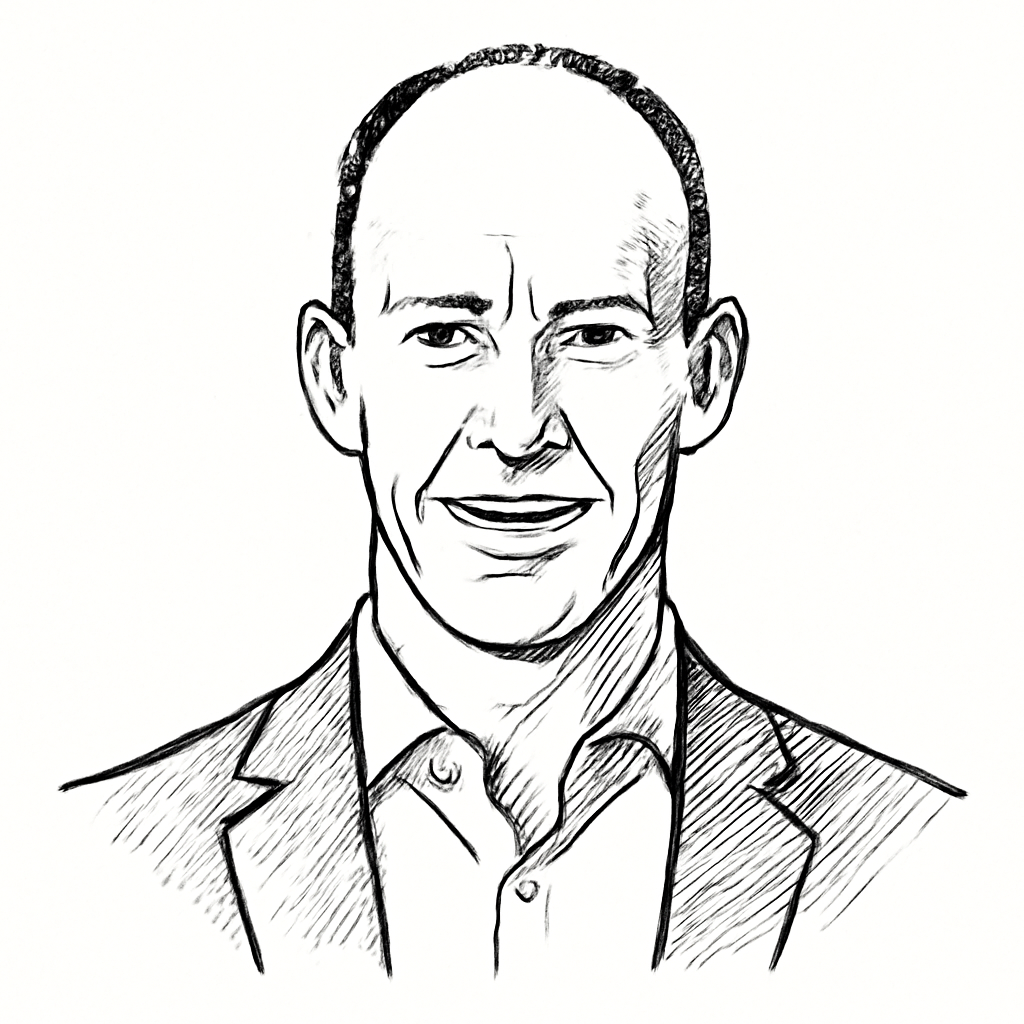 Drawn portrait of Thomas Rabe