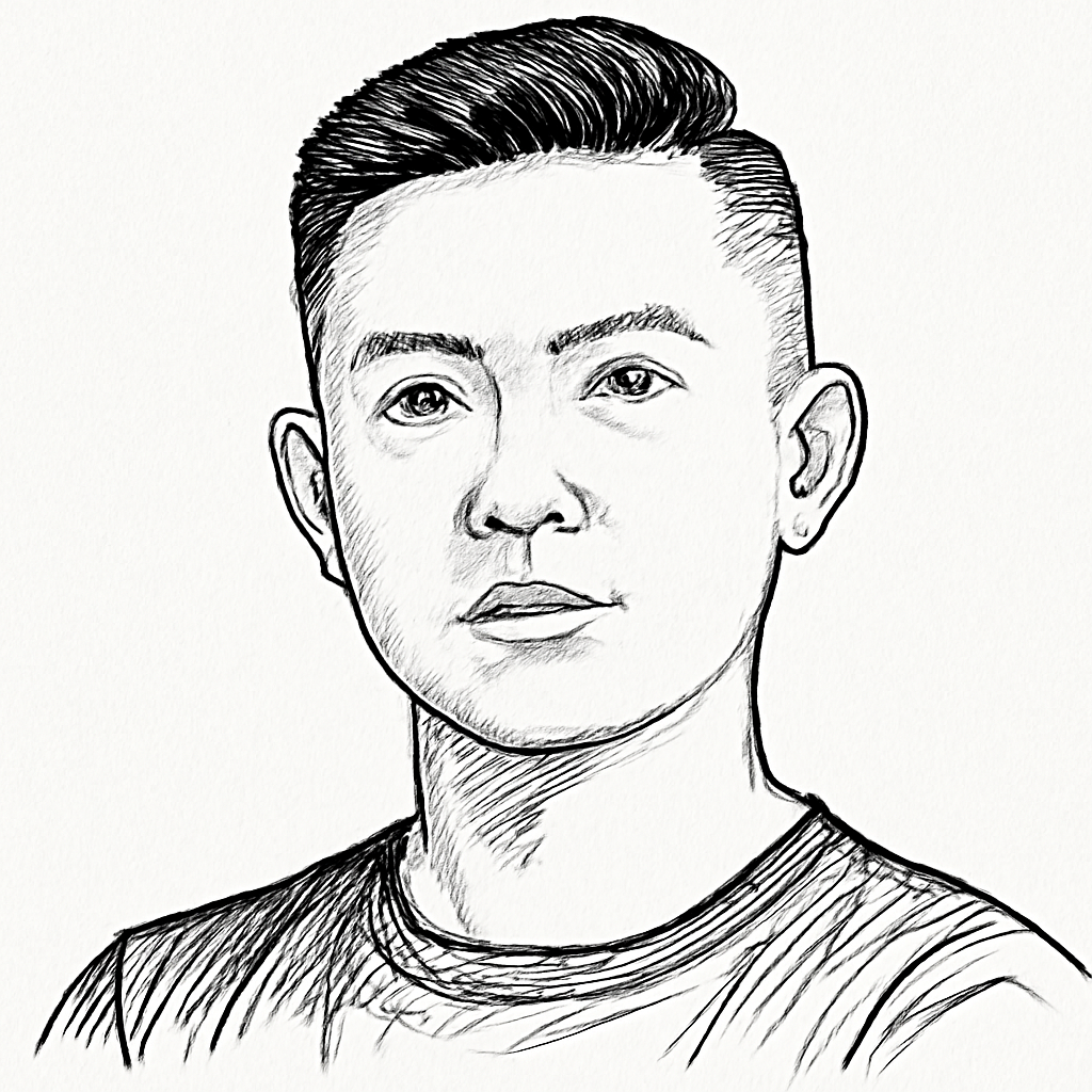 Drawn portrait of Tony D.