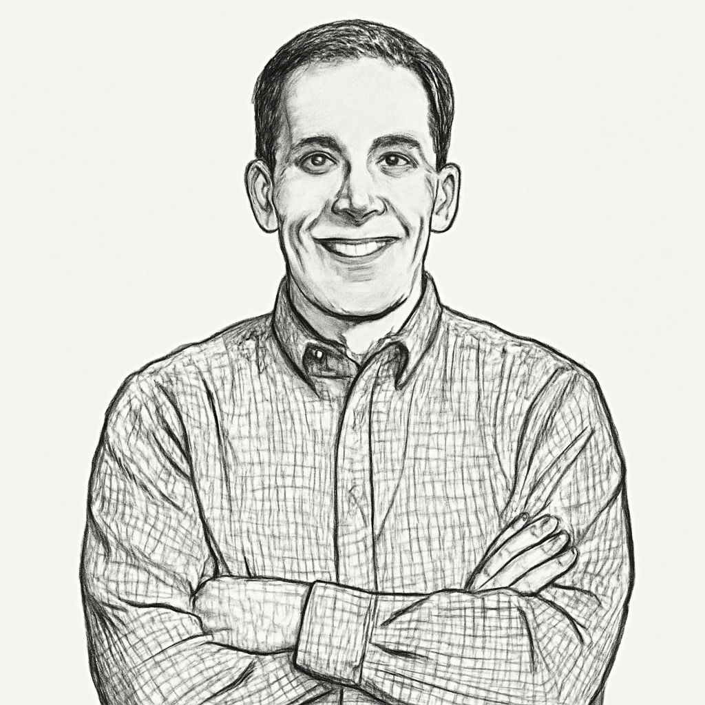 Drawn portrait of Jim Vandehei