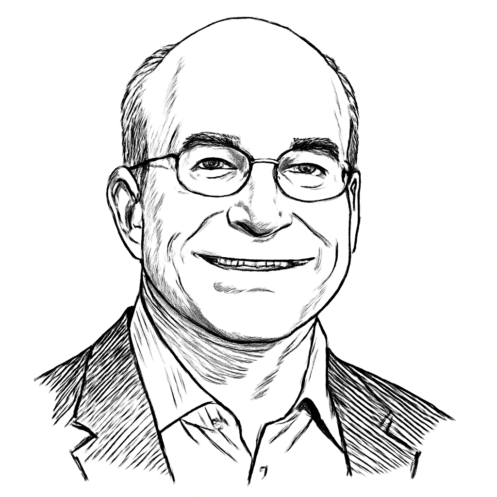 Drawn portrait of Mike Allen
