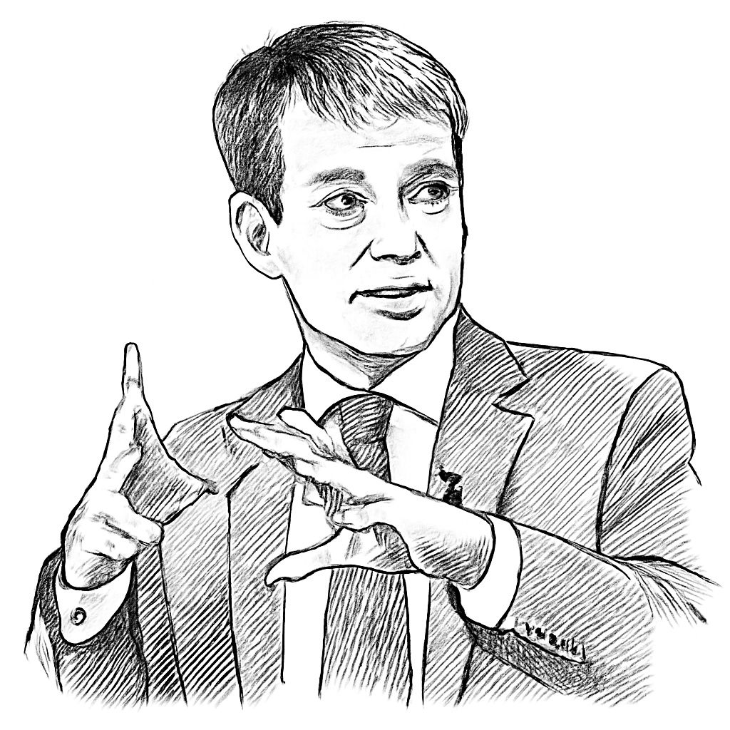 Drawn portrait of Nick Johnston