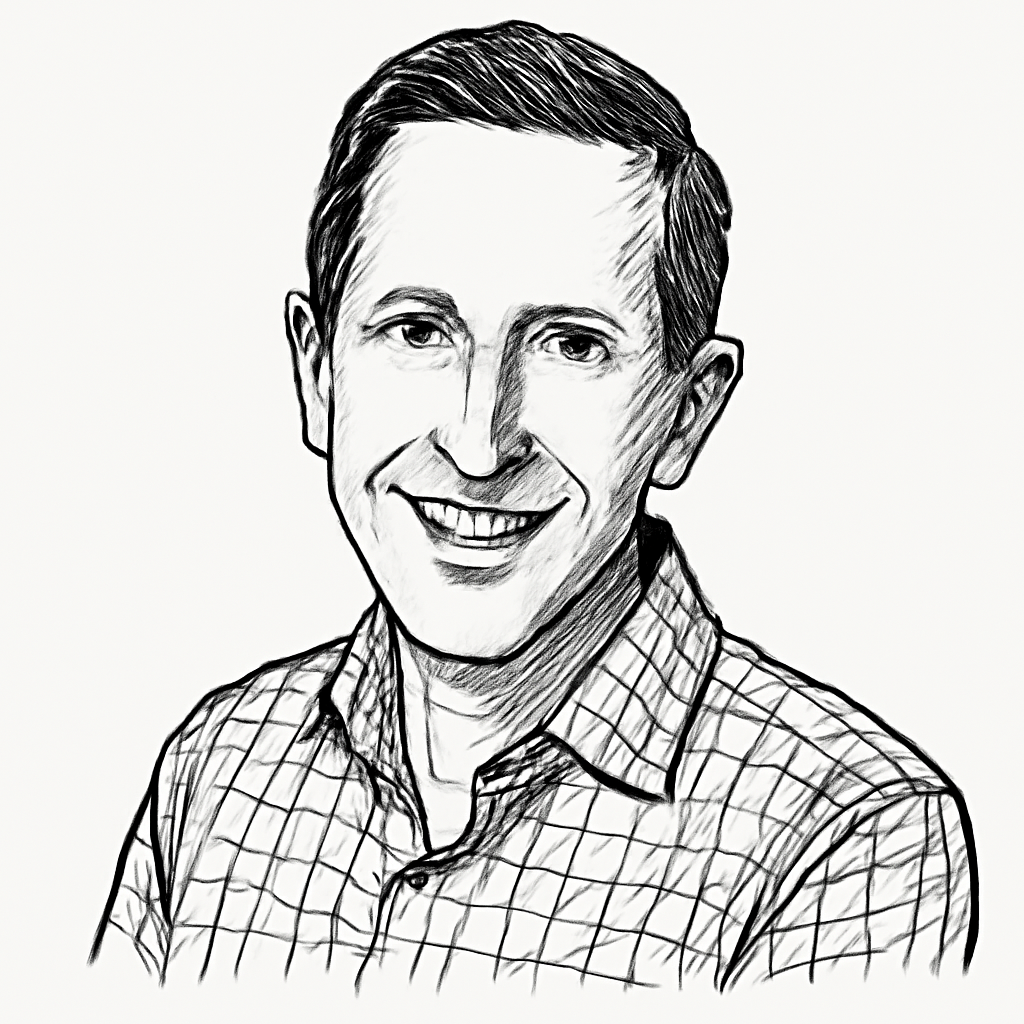 Drawn portrait of Brian Westley