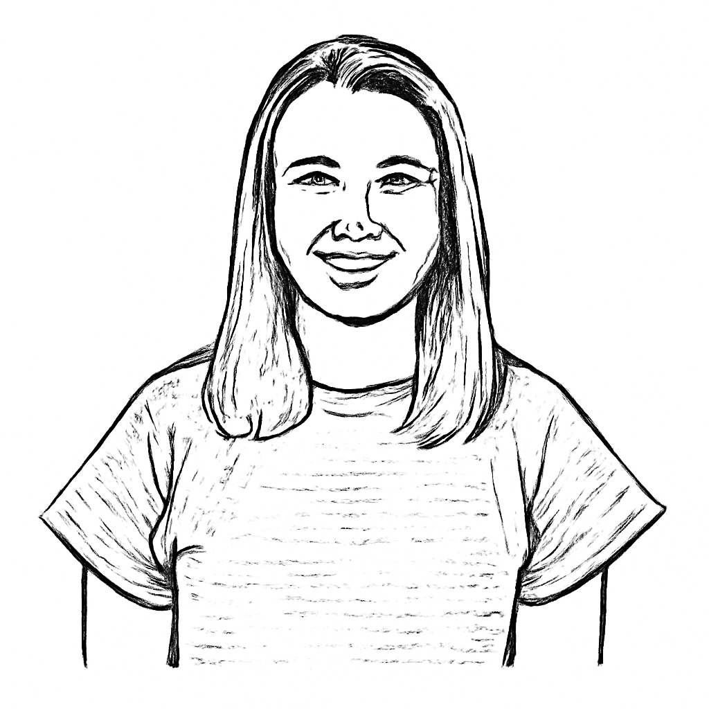 Drawn portrait of Maddy Johnston