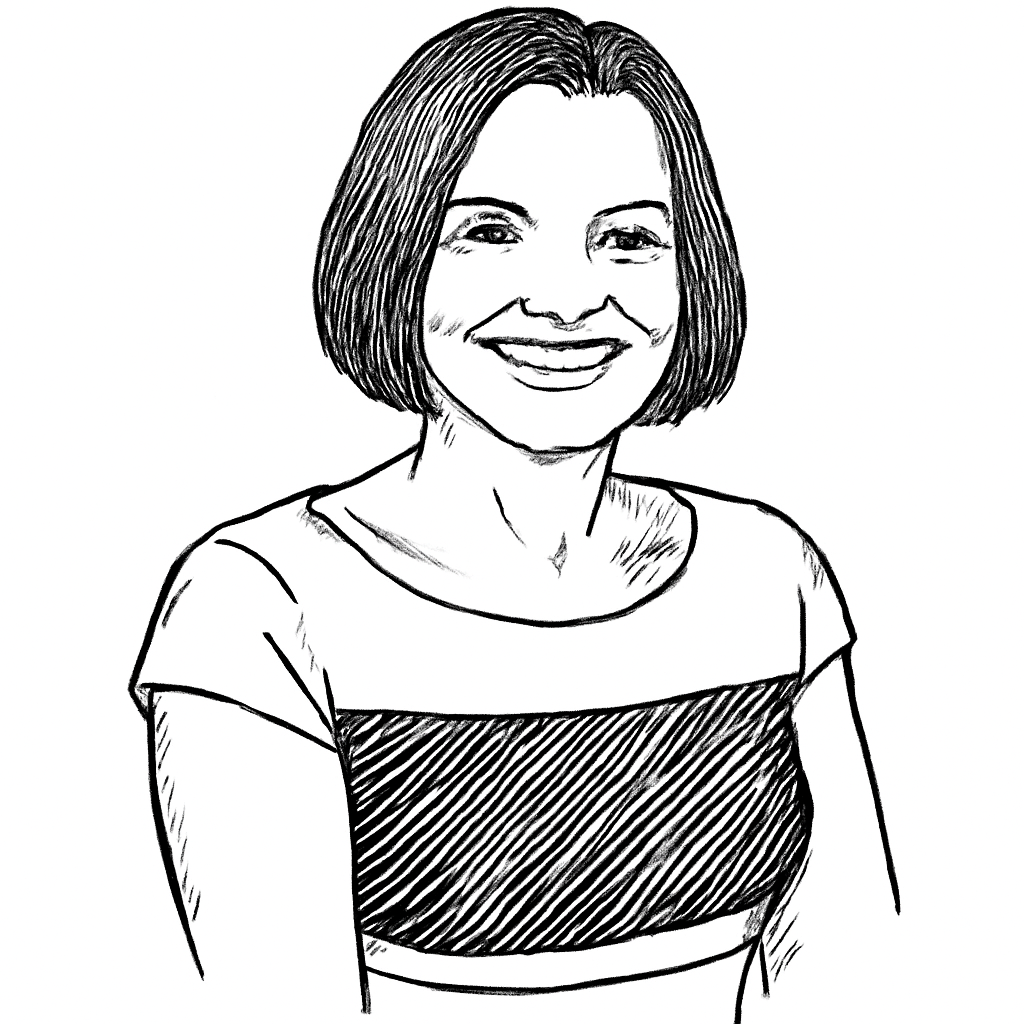 Drawn portrait of Jennifer Helmbold