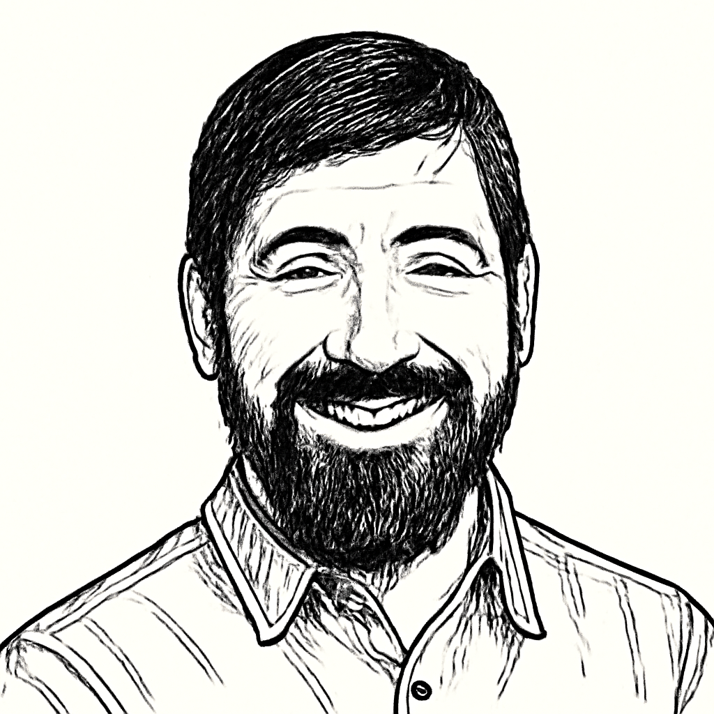 Drawn portrait of Yotam Segev